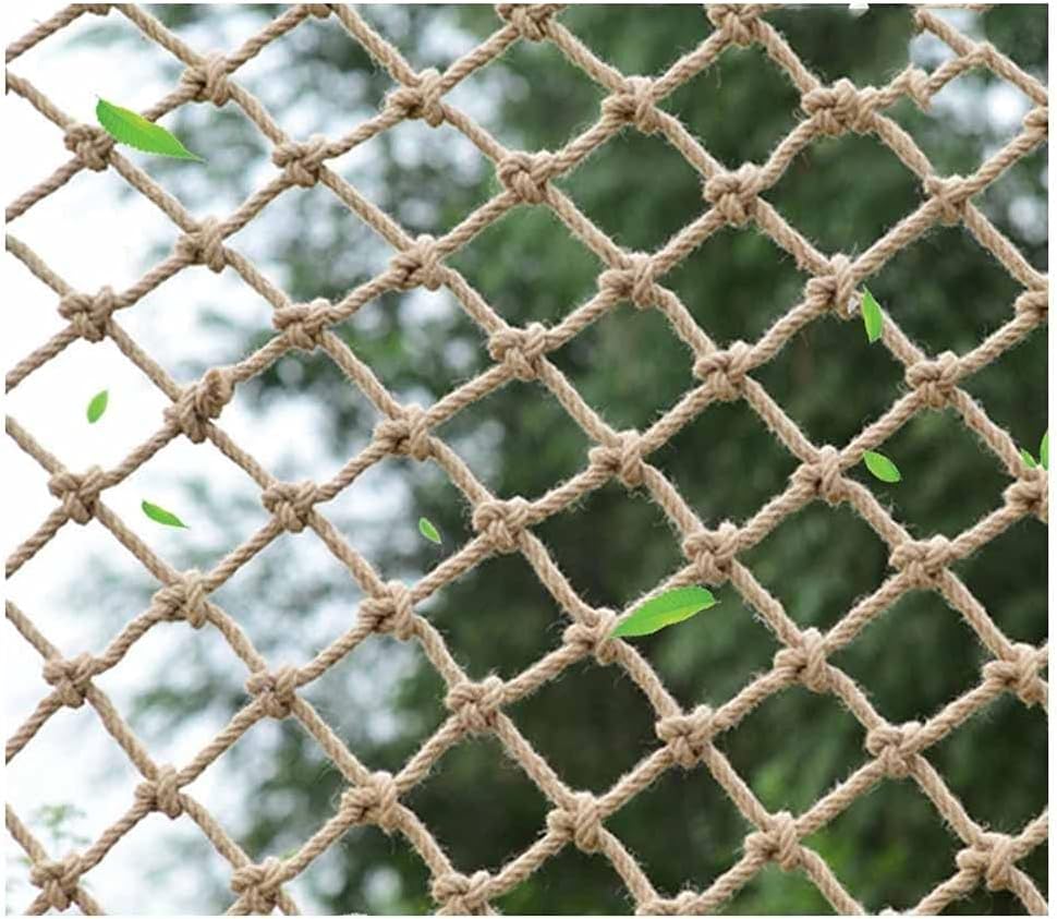 Hemp Rope Net - Garden Ceiling Decoration Balcony Anti-Fall Cat Protection Paracord Cord Natural Jute Material Dia 8mm(8mm-15cm,2x4m)
