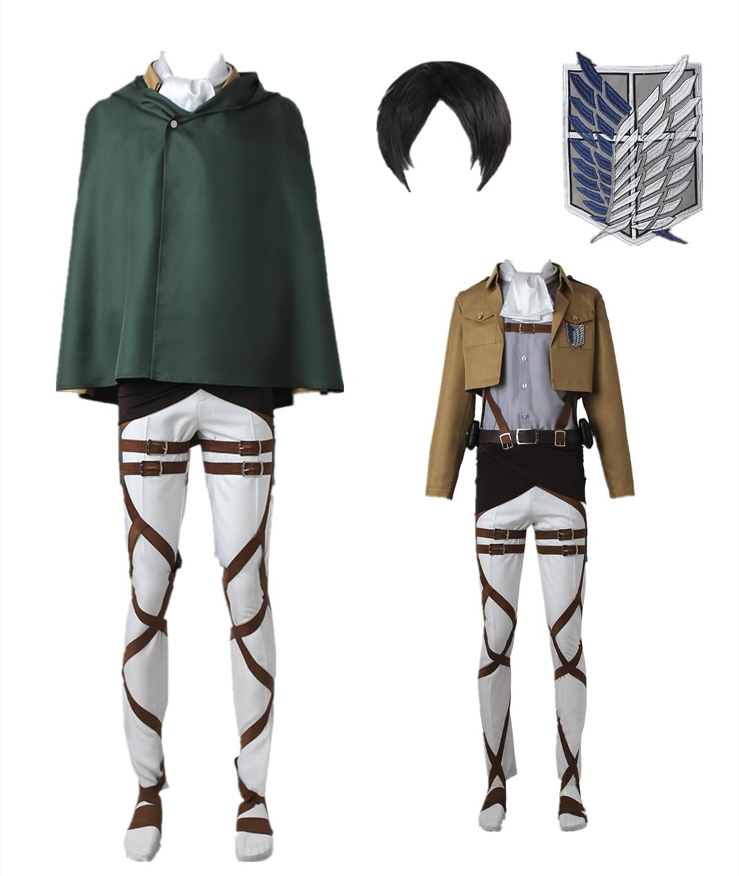 Disfraz de Levi de cómic para hombre traje completo con capa S 8
