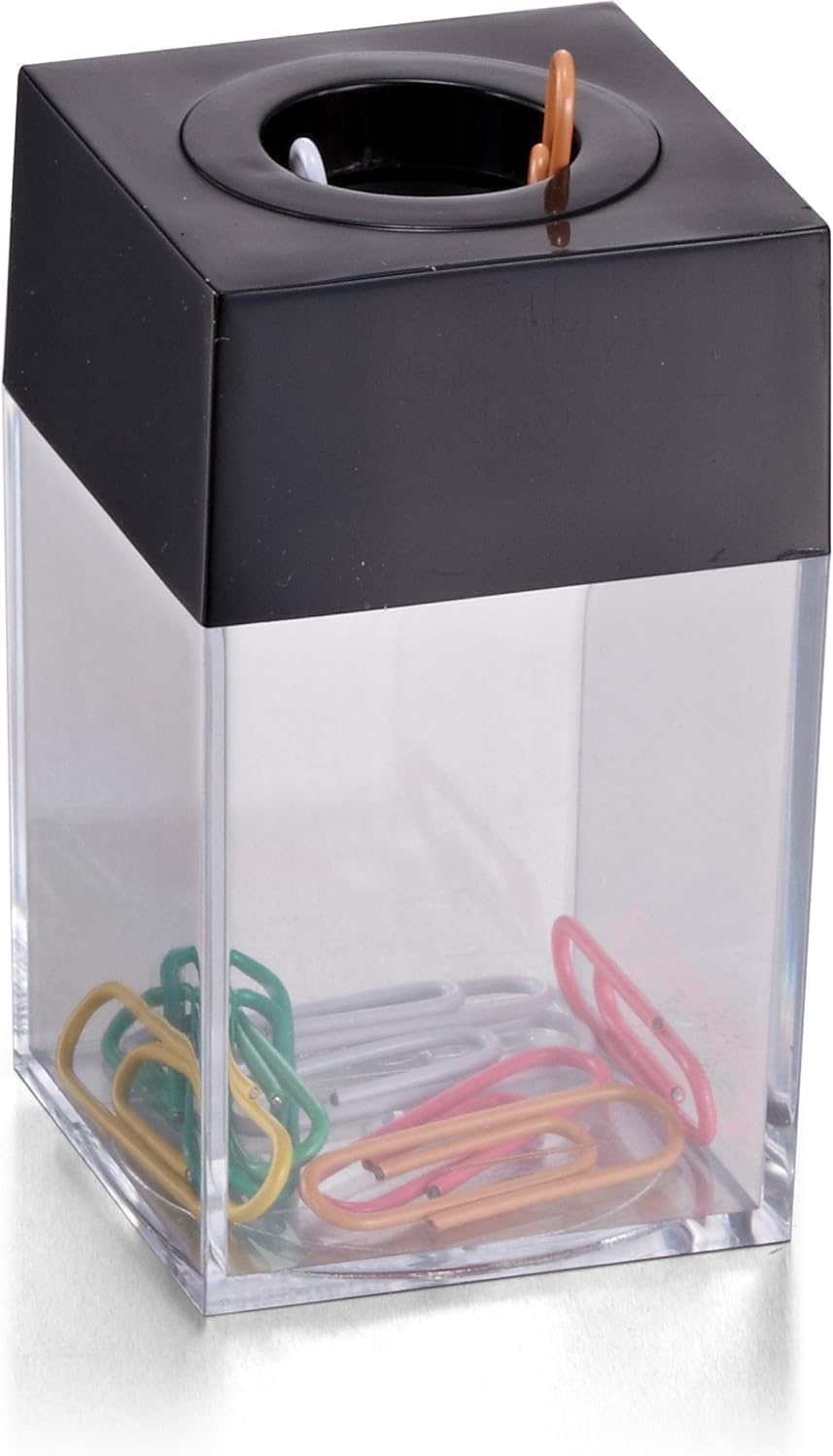1 Box Colorful Magnetic Paper Clip Dispenser School Desk Supplies Holders and Dispensers Desk Accessories Holder Paperclip Dispenser for Office Workspace Organizers Office and School Supplies