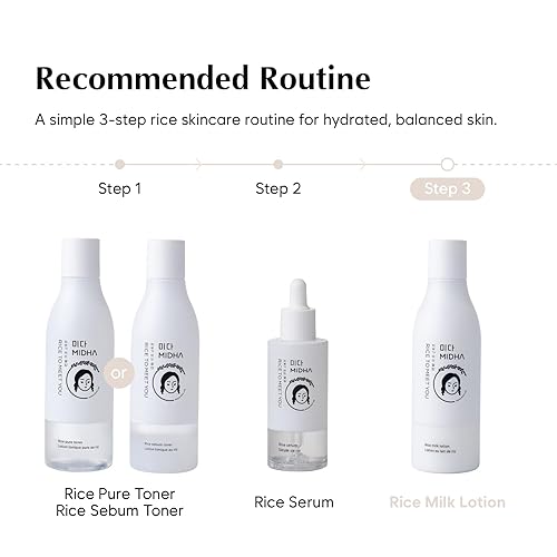 Miniatura 8 de MIDHA Loción de leche de arroz, 6.76 onzas líquidas, hidratación profunda, cuidado calmante, nutrición ligera, textura suave de la piel, acabado