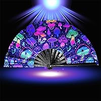 Vista 1 de Ventilador de rave con brillo UV Ventilador de estallido para fanáticos de baile de línea para fanáticos de botas en el suelo para actuaciones