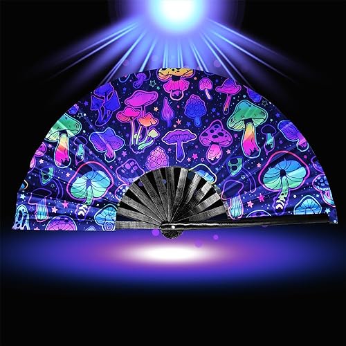 Ventilador de rave con brillo UV  Ventilador de estallido para fanáticos de baile de línea para fanáticos de botas en el suelo para actuaciones,
