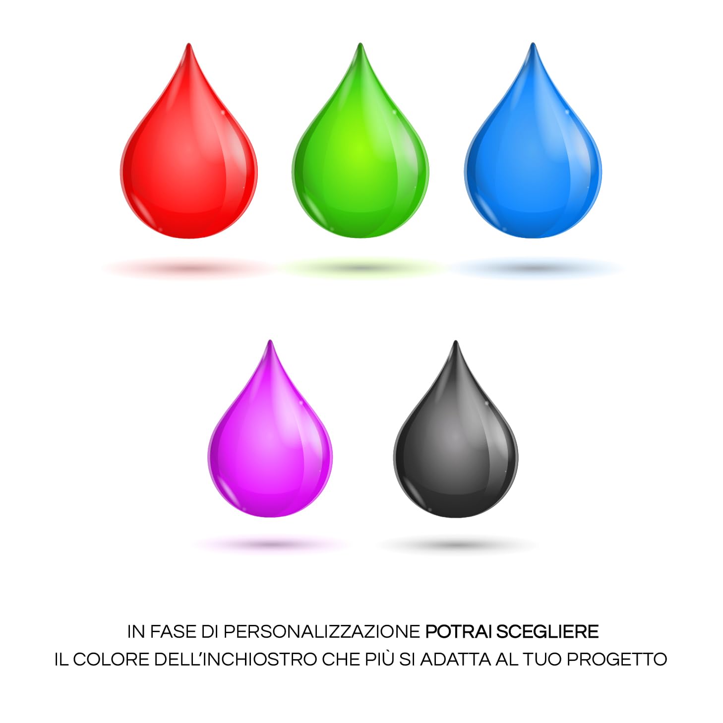 Modico Timbro Personalizzato Preinchiostrante Tascabile - Impronta 60x20mm, Inchiostro Vari Colori, Max 5 Righe (Montatura Nera)
