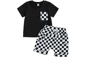 Vans Baby Boy Girl Checkerboard Summer Outfits Toddler Plaid Fashion Short Sets