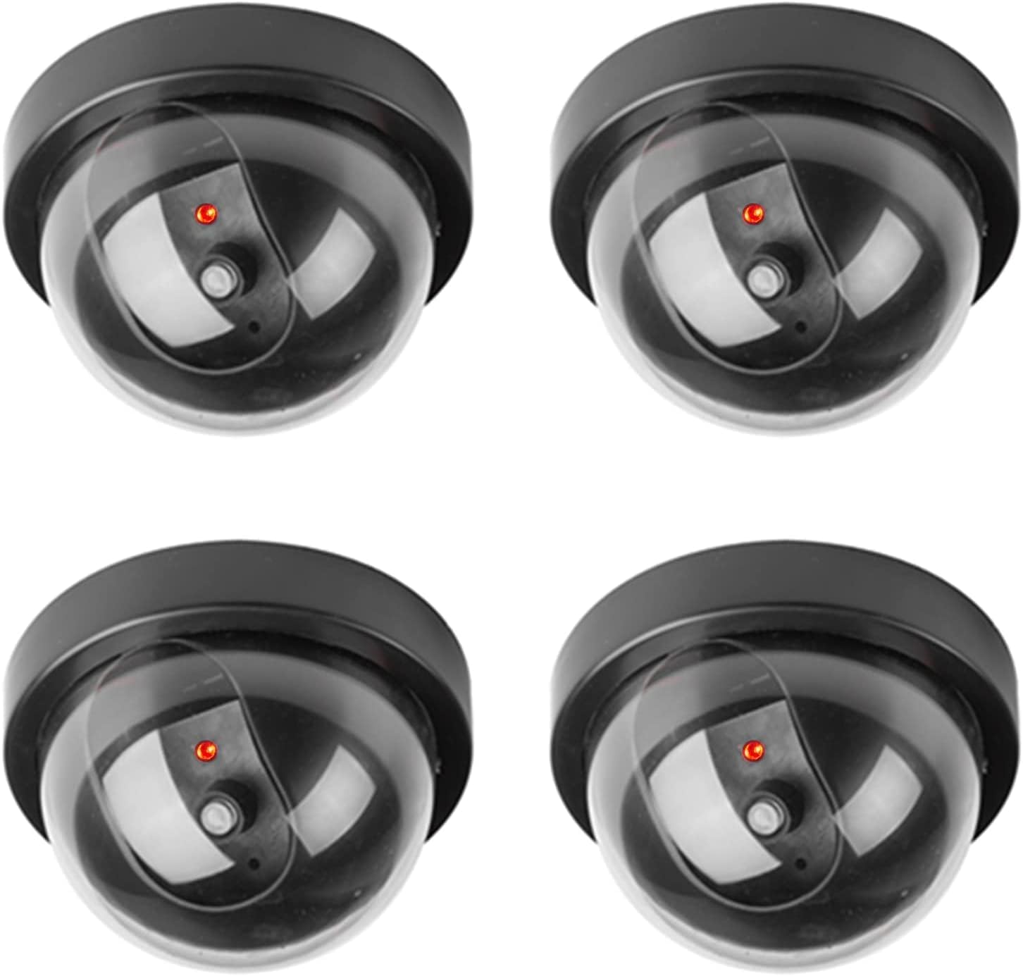 Fake Dummy Dome Camera Homes & Business Security CCTV Cameras with Flashing Red LED Light for Indoor and Outdoor-4 Packs(Black)-picture-22