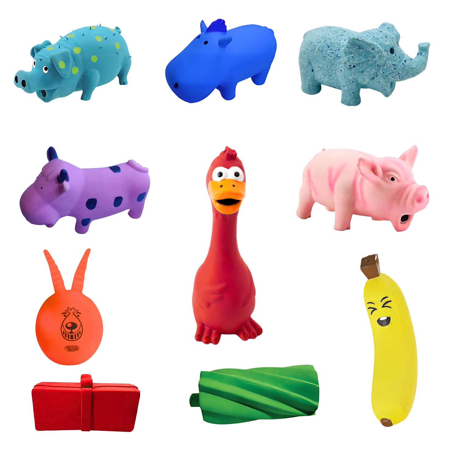 PETS EMPIRE Squeak Dog Toy for Large Breeds Dogs, No Stuffing with Soft Squeaker, Fun for Indoor Puppies and Senior Pups, Teething Chewing Squeaky Pet Supplies, Multi-Pack of 3 Soft Plush Toys