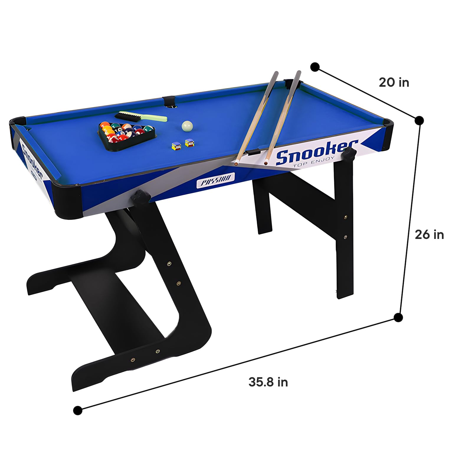 Generisch Mini Pool Billardtisch, klappbar, Spiel Set mit Bällen, Queues und Dreieck, Tragbar, Stressabbau, für Kinder und Erwachsene
