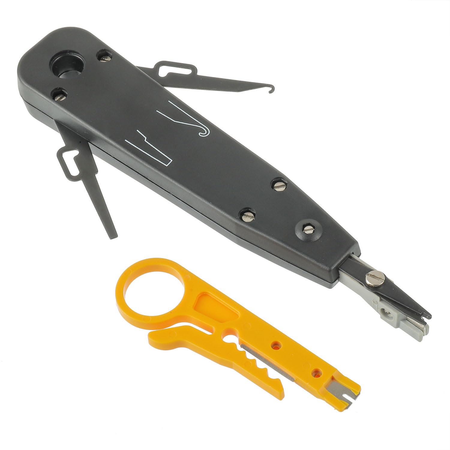 LSA Strumento Punch Down Attrezzo Pinza Crimpatrice di Impatto per Prese di Rete Nero
