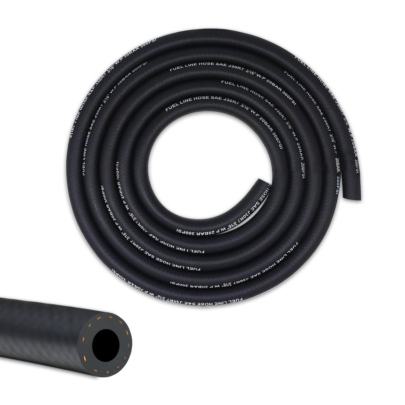 3/16 Fuel Line, Fuel Line Hose 5 Feet, NBR Rubber Gasoline Tube