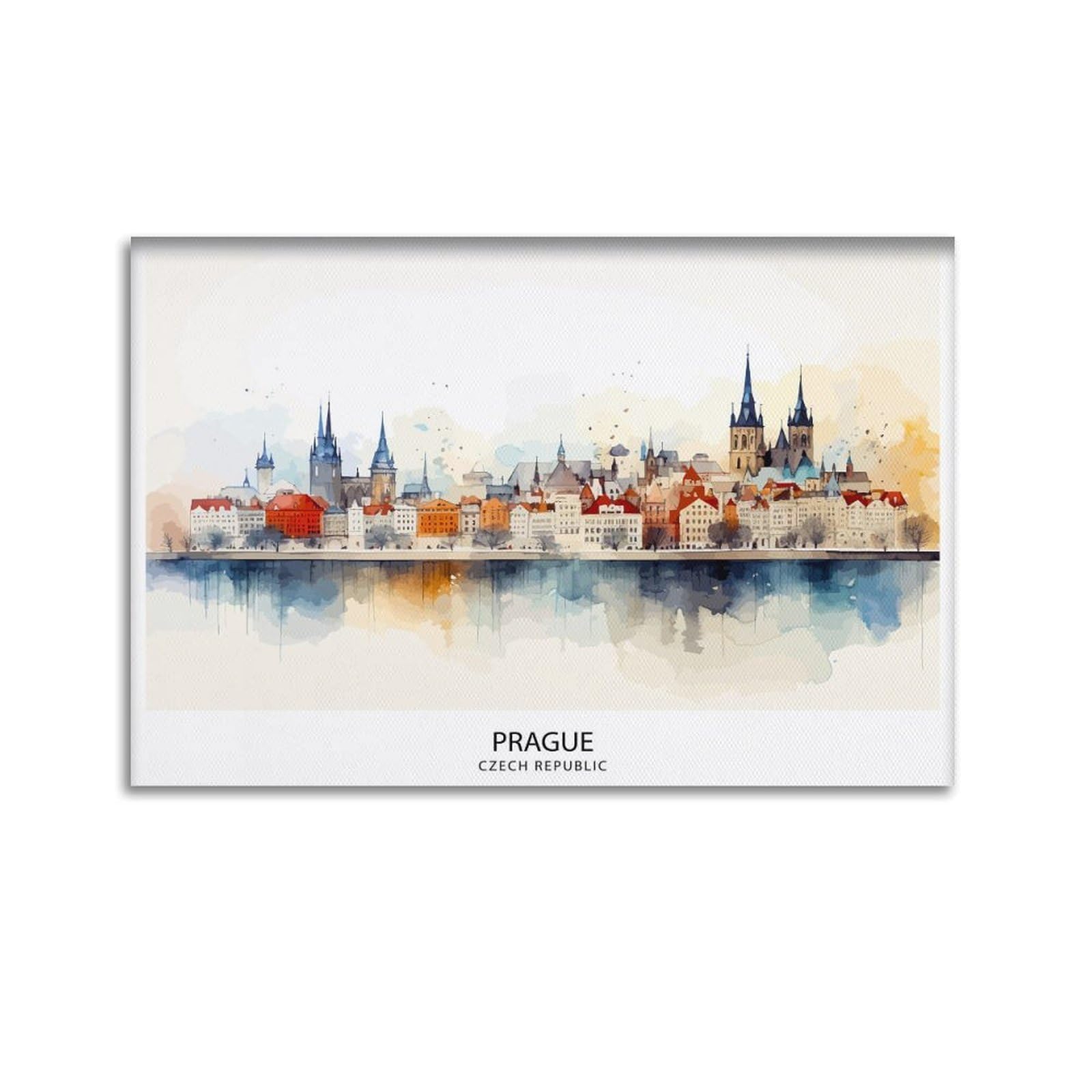 Prague Skyline Czech Republic Historic Cityscape Charles Bridge Bohemian Capital Gothic Canvas Poster Wall Art Prints Room Aesthetic Murals Bedroom And Living Decorations 12x18inch(30x45cm)