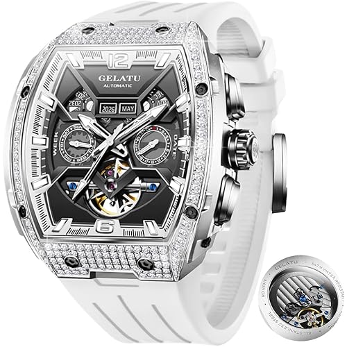 OLEVS Automatic Men Watches Mechanical Luxury Self Winding Wrist Watch Multi Calendar Stainless Steel Waterproof Wrist Watches for Men