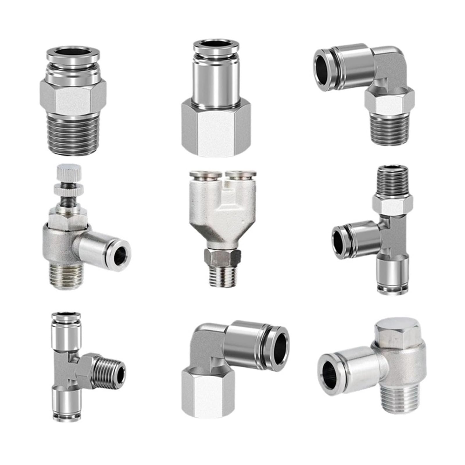 1 pz Connettore Aria Pneumatica Raccordo in acciaio inossidabile 304 PC/PCF/PL/PB/SL/PLF 4mm 6mm 8mm 10mm 12mm Filettatura 1/4' 1/8' 3/8' 1/2'(8-03,PX)