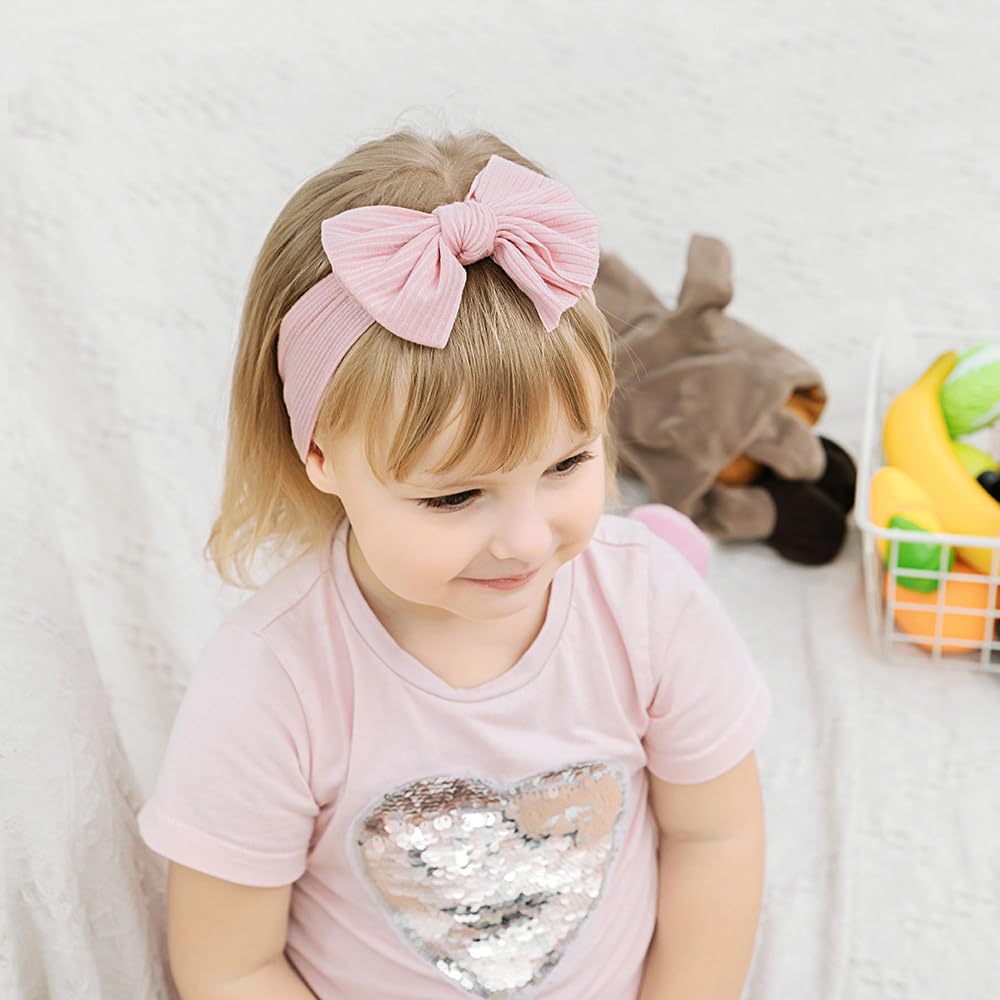 2 Stück Bandeau Turban pour Bébé, Stirnbänder Baby Mädchen Bandeau Nylon pour Bébé Fille, Bandeau Nylon pour Bébé, Bandeau en Nylon souple pour Bébé, Bandeau élastique pour Bébé, Bambin