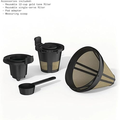 Miniatura 9 de Hermosa cafetera multipreparación, glaseado blanco, jarra de 12 tazas y cápsula o molido de una sola porción, modo de café helado, pantalla táctil