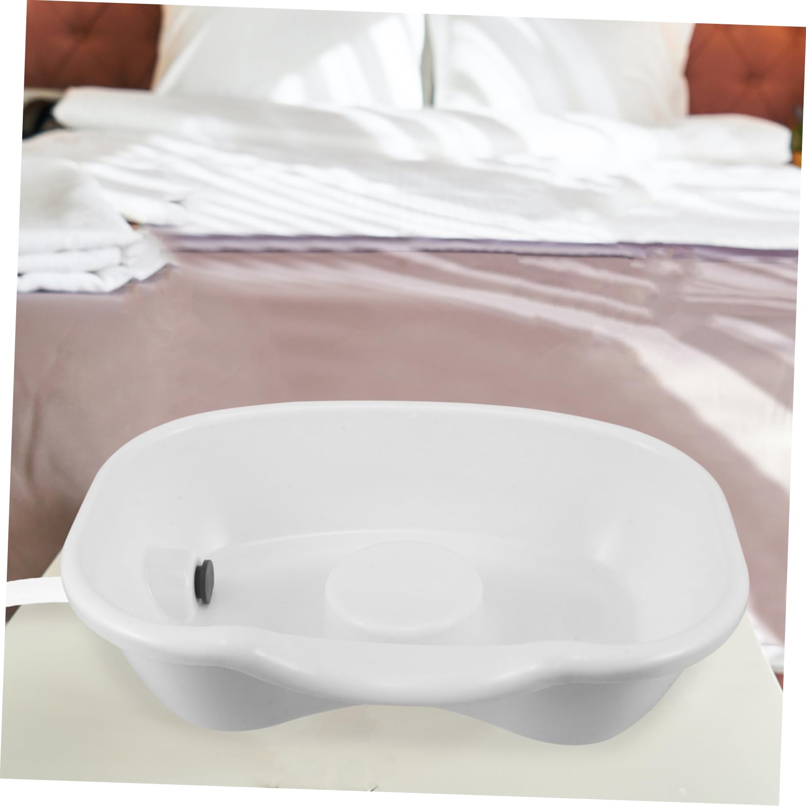 OUNONA Lavandino Per Lavare i Chioma Portatile 70cm Tubo Di Scarico, Lavabo Da Comodino Per Pazienti Allettati, Anziani e Donne Incinte, Supporto Testa e Collo, Accessori Per Assistenza Domiciliare