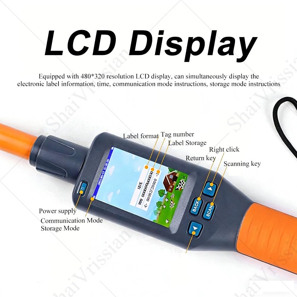 Lettore Microchip per Animali,Scanner Chip USB/Bluetooth,Compatibile Gli Standard FDX-B,FDX-A,HDX,ISO 11784/85,Frequenza Operativa 134,2 Khz,per Maiali,Cani,Gatti