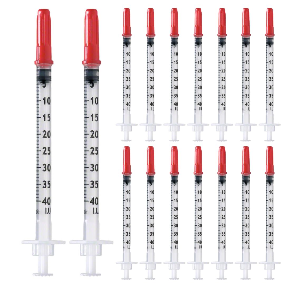 100 tubi di plastica U40 da 1 ml/cc, 29 g (0,33 x 12,7 mm), strumenti di misura multiuso, confezionati singolarmente (29 G 1/2'')