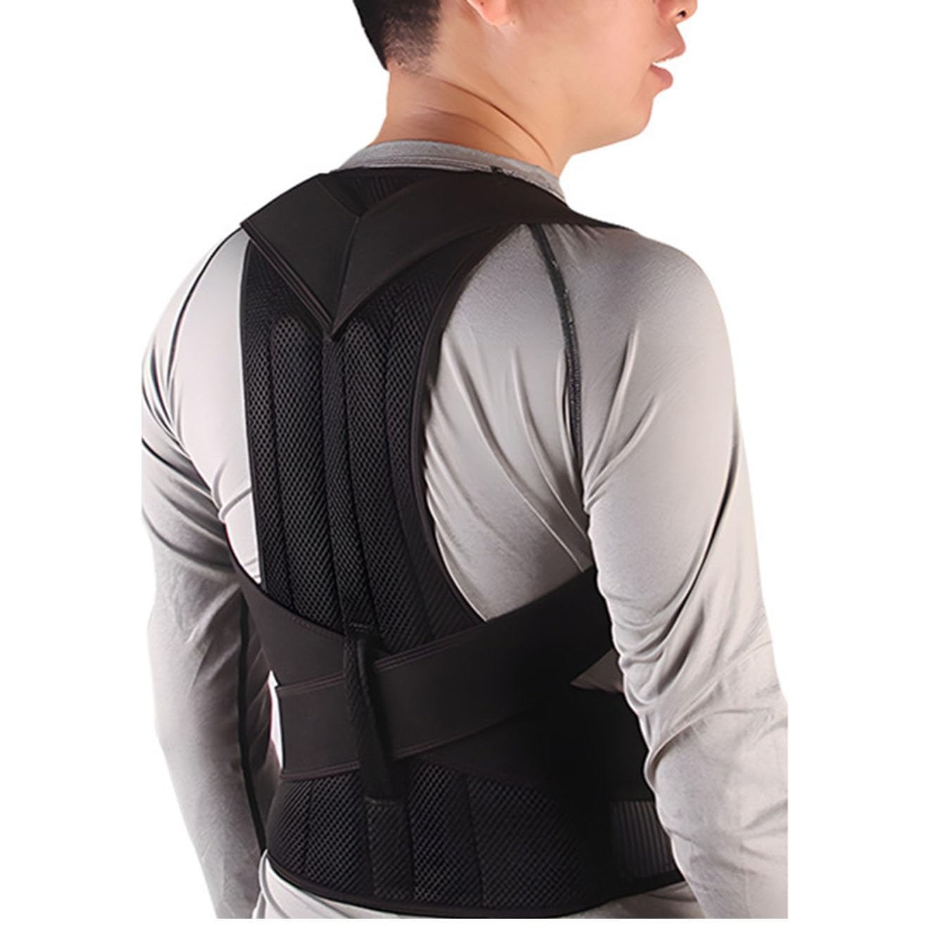 XWSM S-5XL Plus Size Back Brace Posture Corrector For Women Men Student Teenagers Pain Relief Lumbar Support Straightener Scoliosis Hunchback Correction (Size : L/Large)