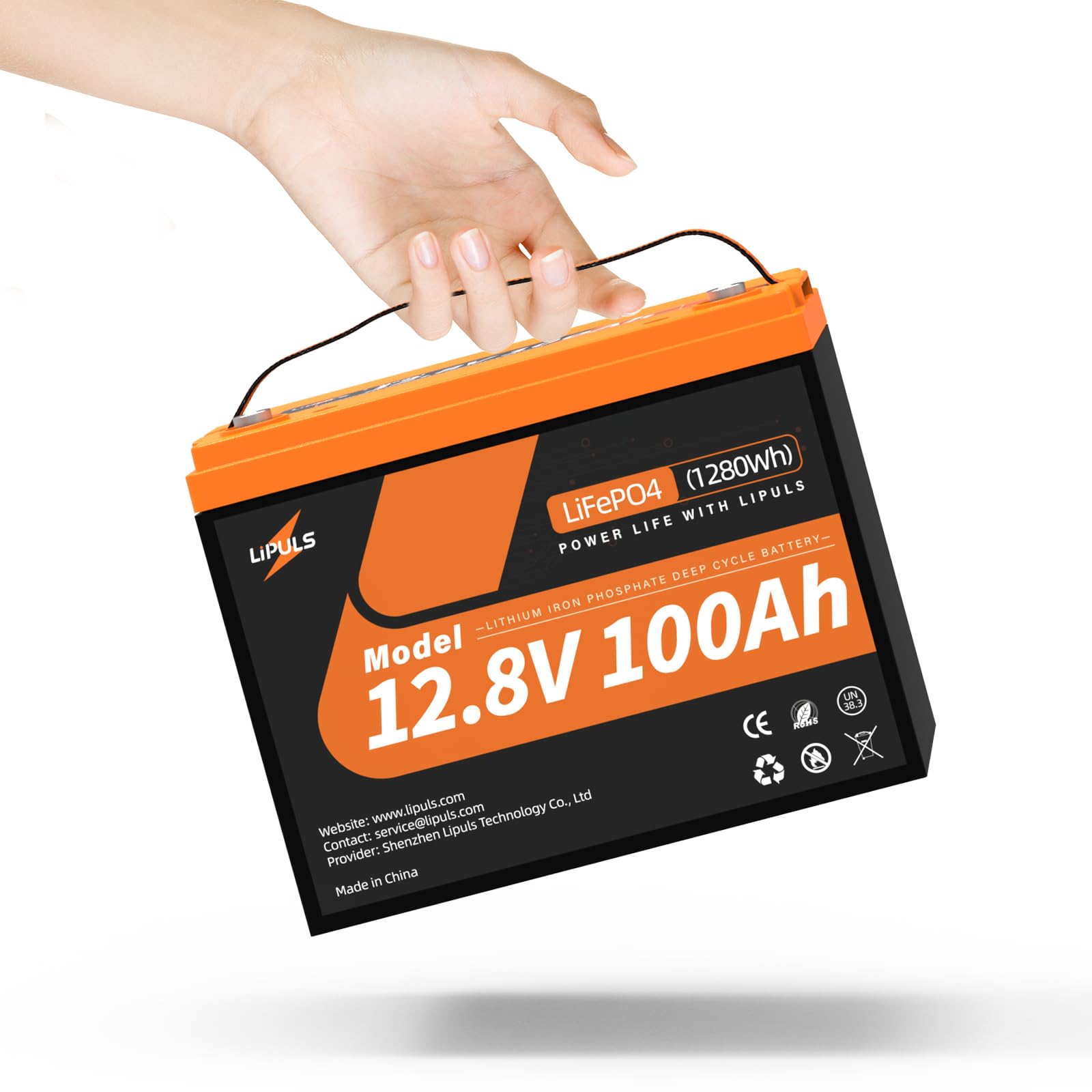 12.8V 100Ah LiFePO4 Lithium Battery, Group 24 Lithium Battery, 15000 Cycles, Built-in Cylindrical Grade A+ Cells &amp; 100A BMS, Max.1280Wh Energy, for RVs, Trolling Motor, Home Energy Storage, Off-Grid