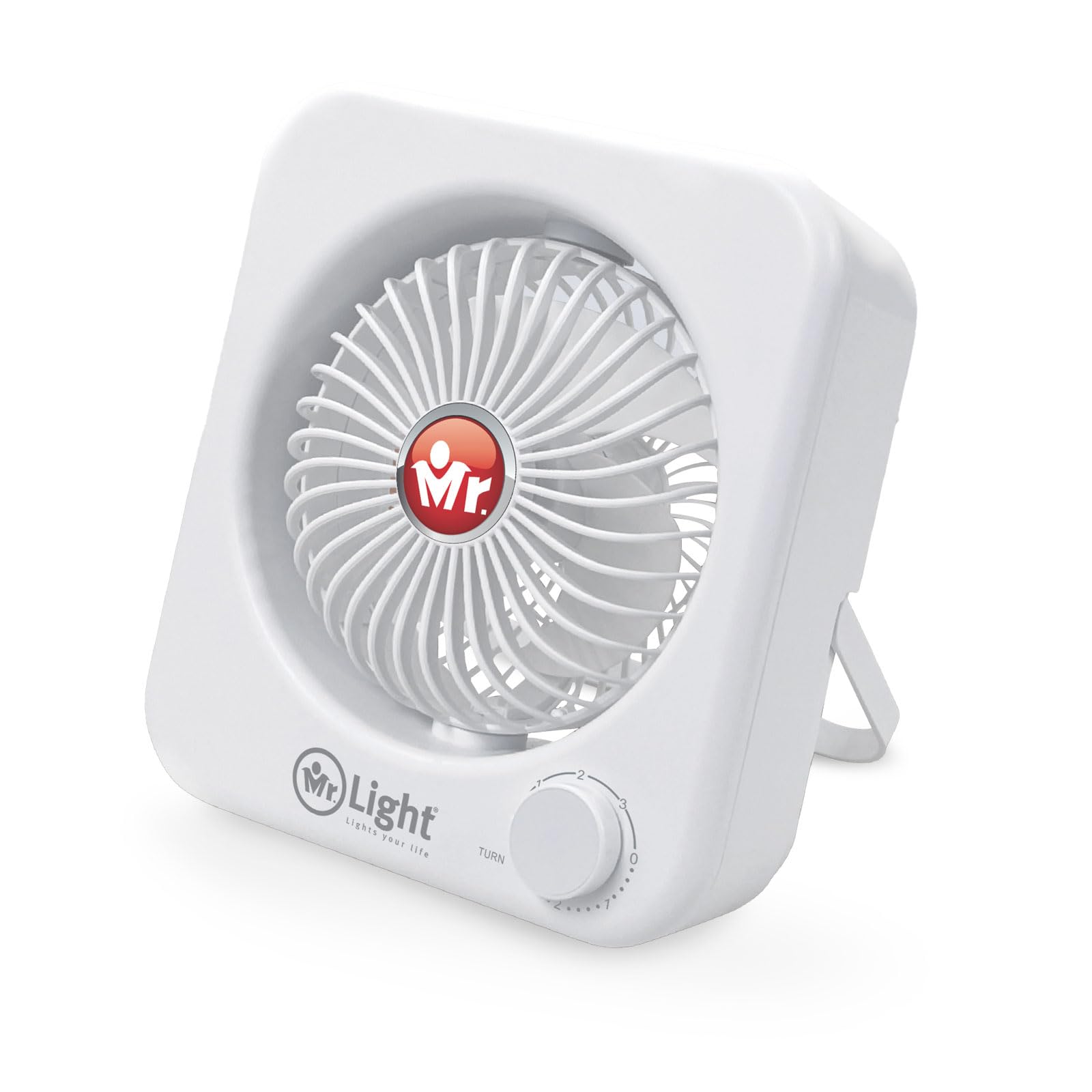 Mr. Light Mr.3434 Rechargeable Mini Desktop Fan, Adjustable Three-Speed Table Fan,70° Auto Oscilliating -Auto Shutoff Silent Fan for Office Home,Travel,Camping