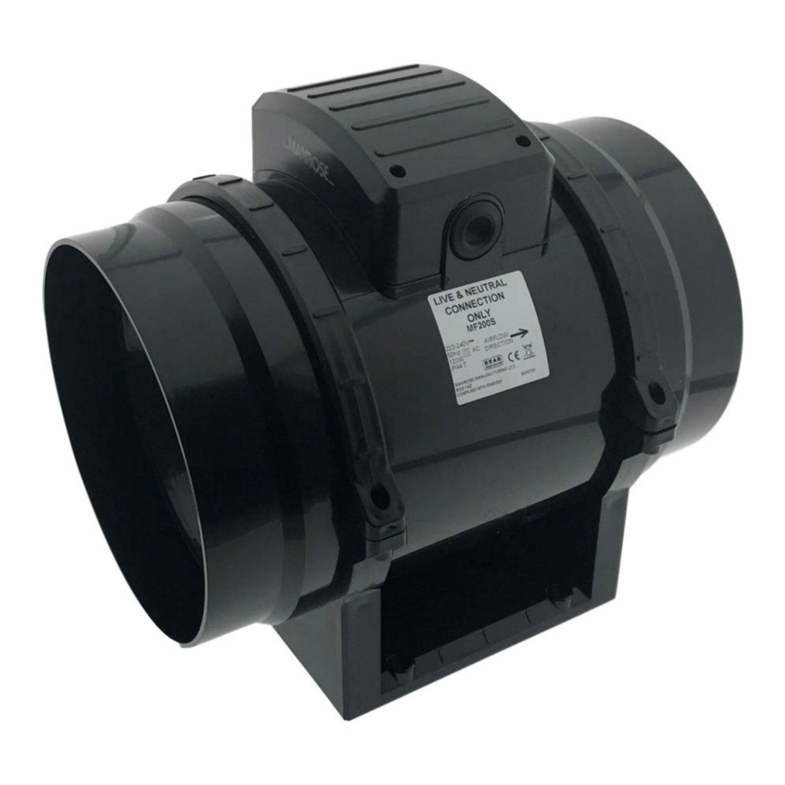Manrose MF200S in-Line Mixed Flow Extractor Fan 200mm - Standard Version