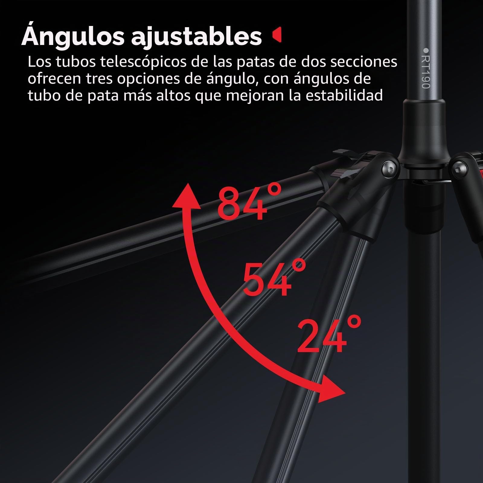 SMALLRIG Soporte de Luz 190cm, Carga Máx. 4kg, Soporte Compacto para Flash, Luces LED/RGB/COB, Plegable 43cm - 5475