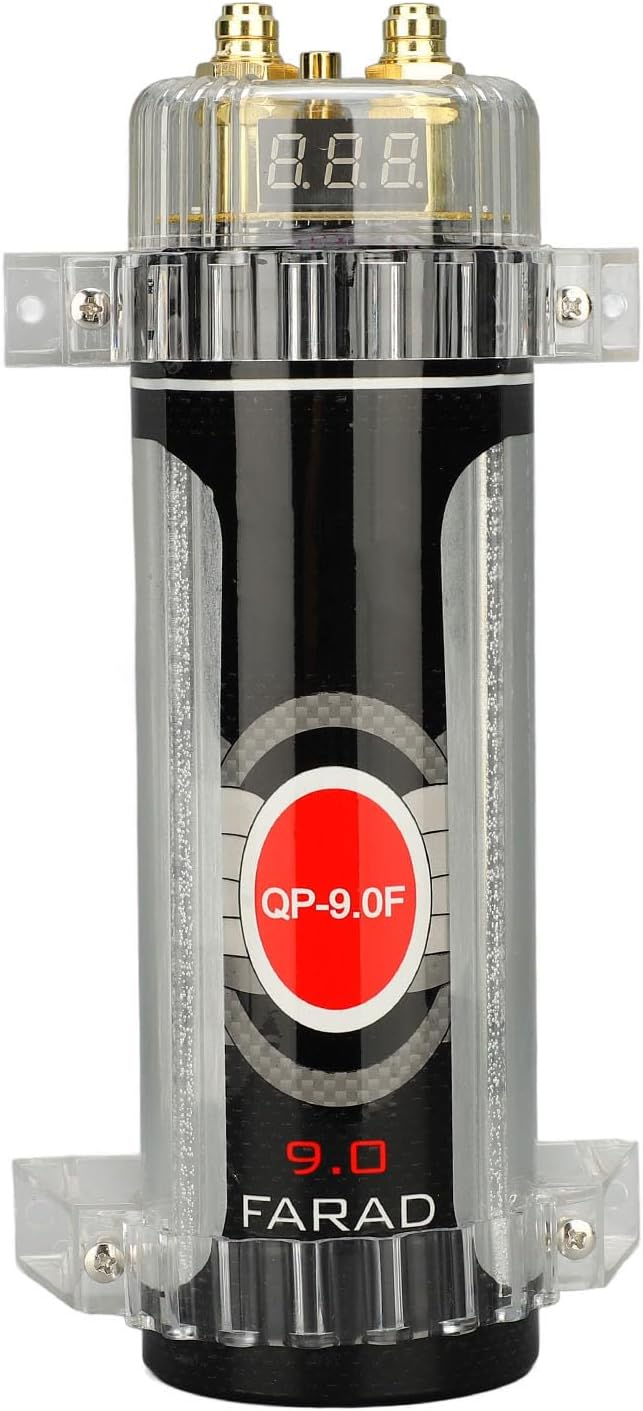 Car Sound Power Capacitor, 9.0 Digital Power Capacitor High Performance Energy Storage Reinforcement Capacitor for Car Sound System DC12V