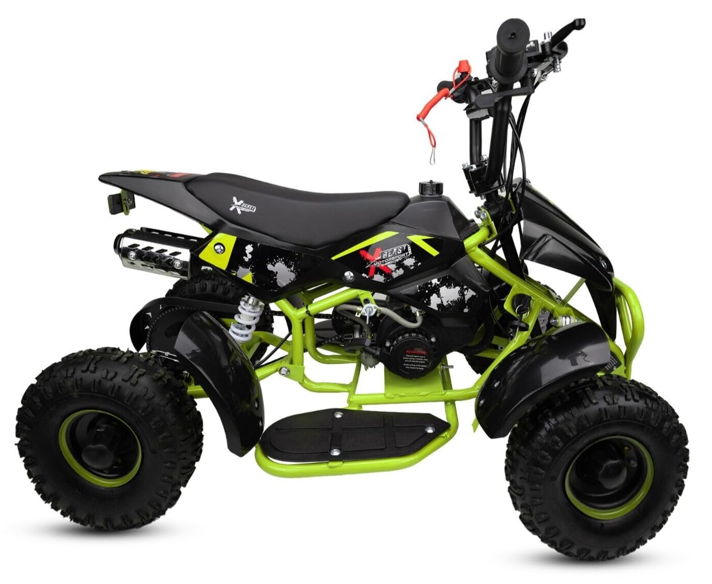 Benzynowy mini quad dla dzieci o pojemności 50 cm³ – jasnozielony 2-suwowy benzynowy ciągnięcie start terenowy ATV czterokołowy – benzynowy ATV z napędem na 4 koła, do jazdy na