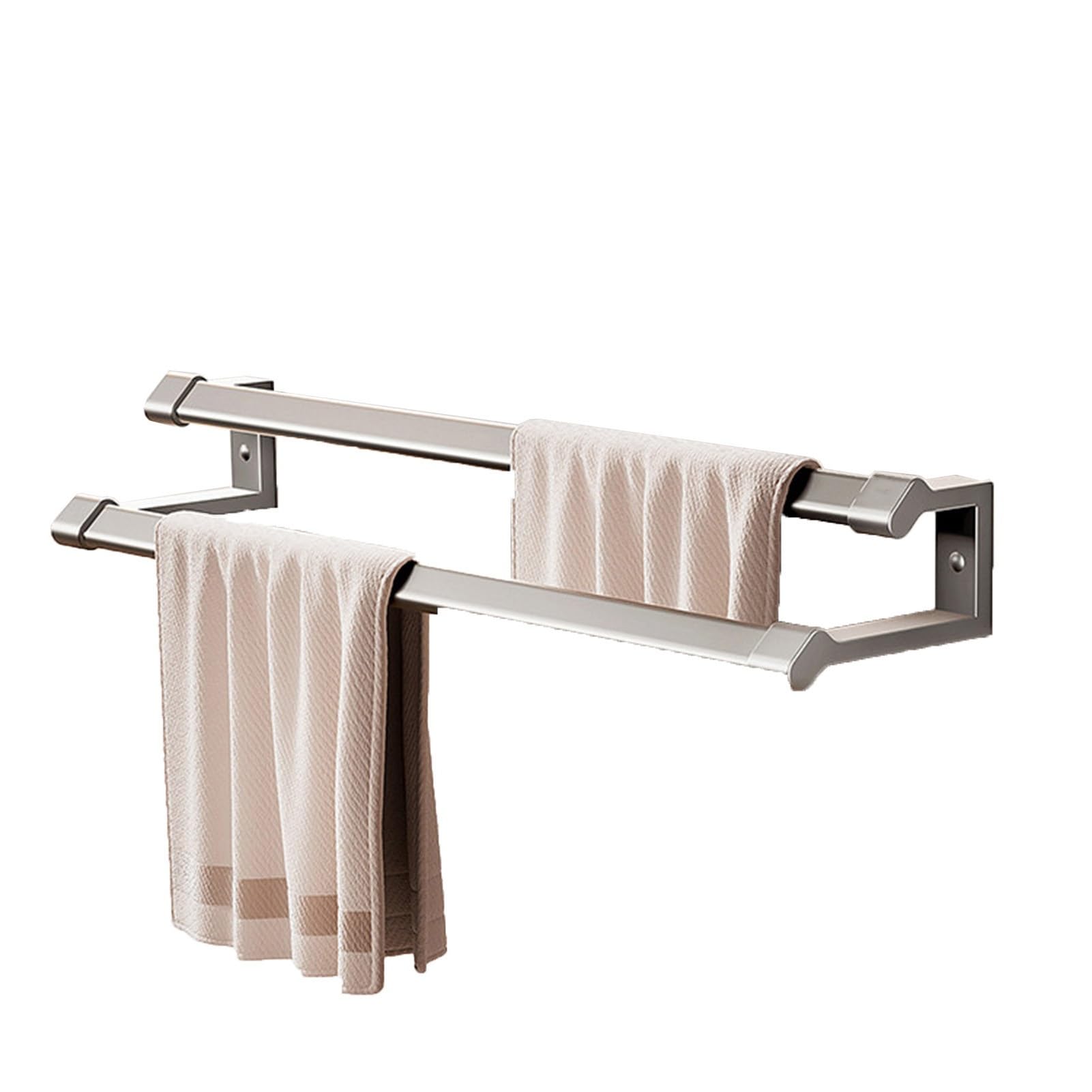 Double Layer Wall Mounted Towel Rack,Over Toilet Towel Bar,No Drilling Required Installation,for Livingroom Balcony Laundry Room(L-60cm)