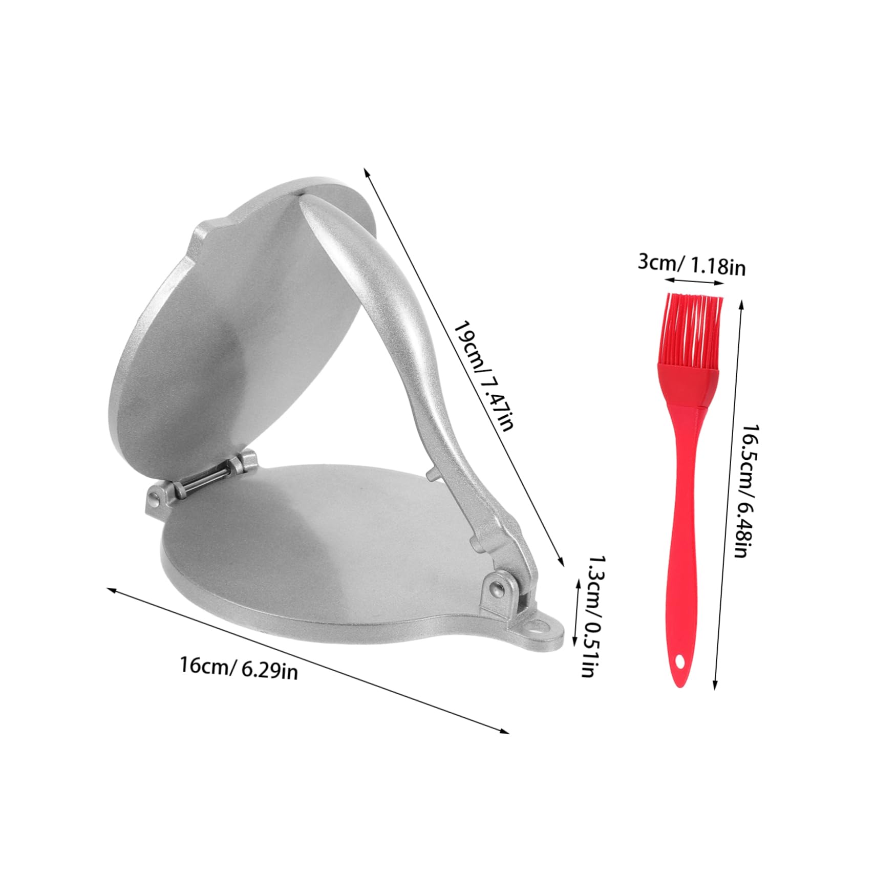 Alipis Manual Dough Press for Dumpling Skin Tortilla Maker Hand Operated Kitchen Tool Versatile Pressing for Tortillas and Pastries with Silicone Brush