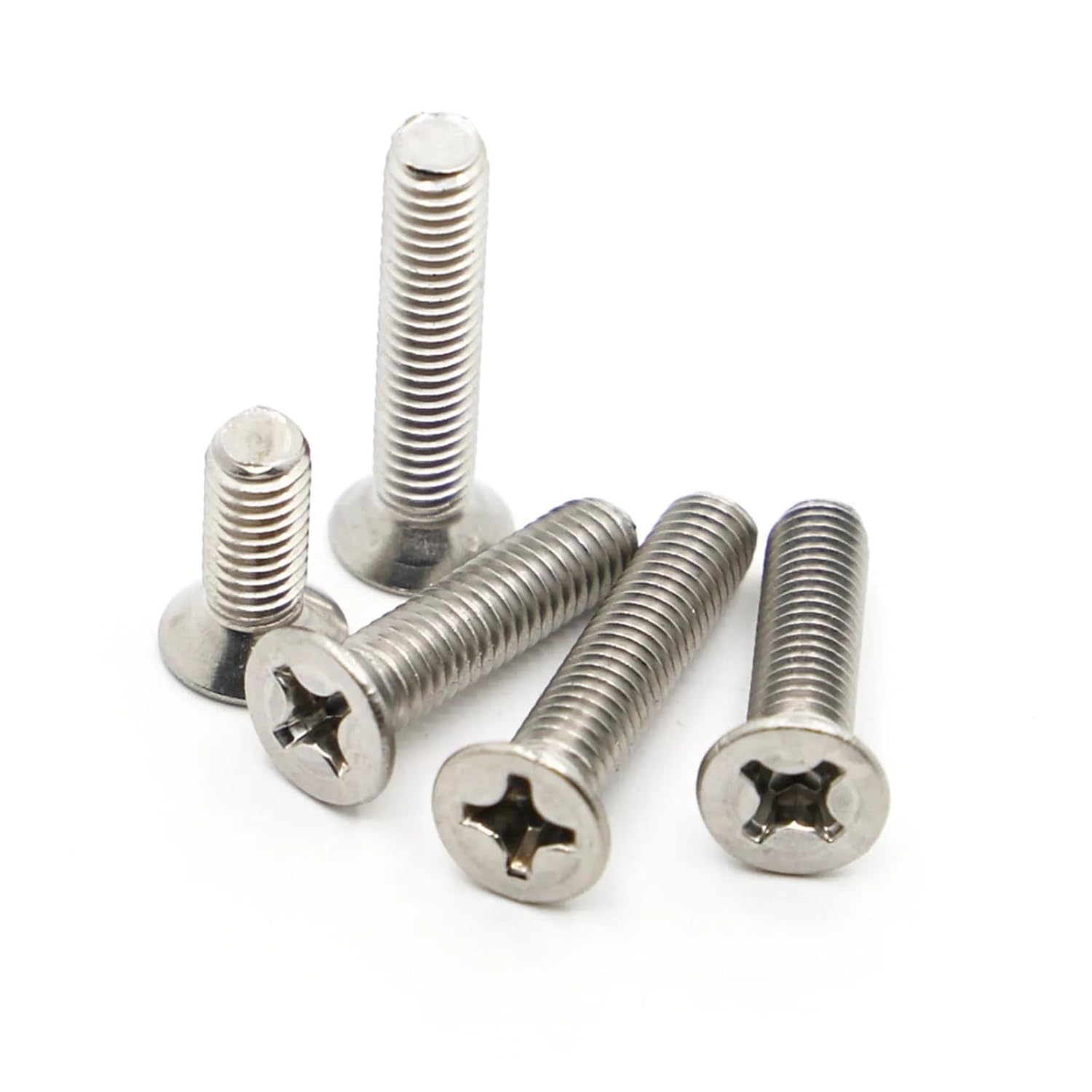 Flat Head Machine Bolts, M2.5 A2-70 304 Stainless Steel Cross Flat Countersunk Head Screw Bolts(30mm,M2)
