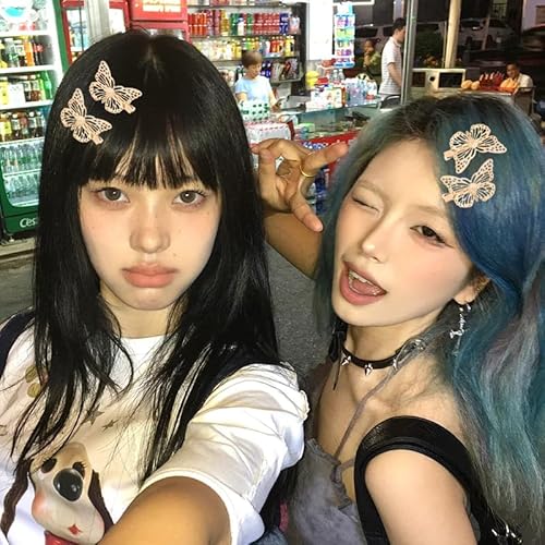 Grampos de cabelo borboleta para mulheres meninas góticos Y2k presilhas para mulheres clipes de jaca