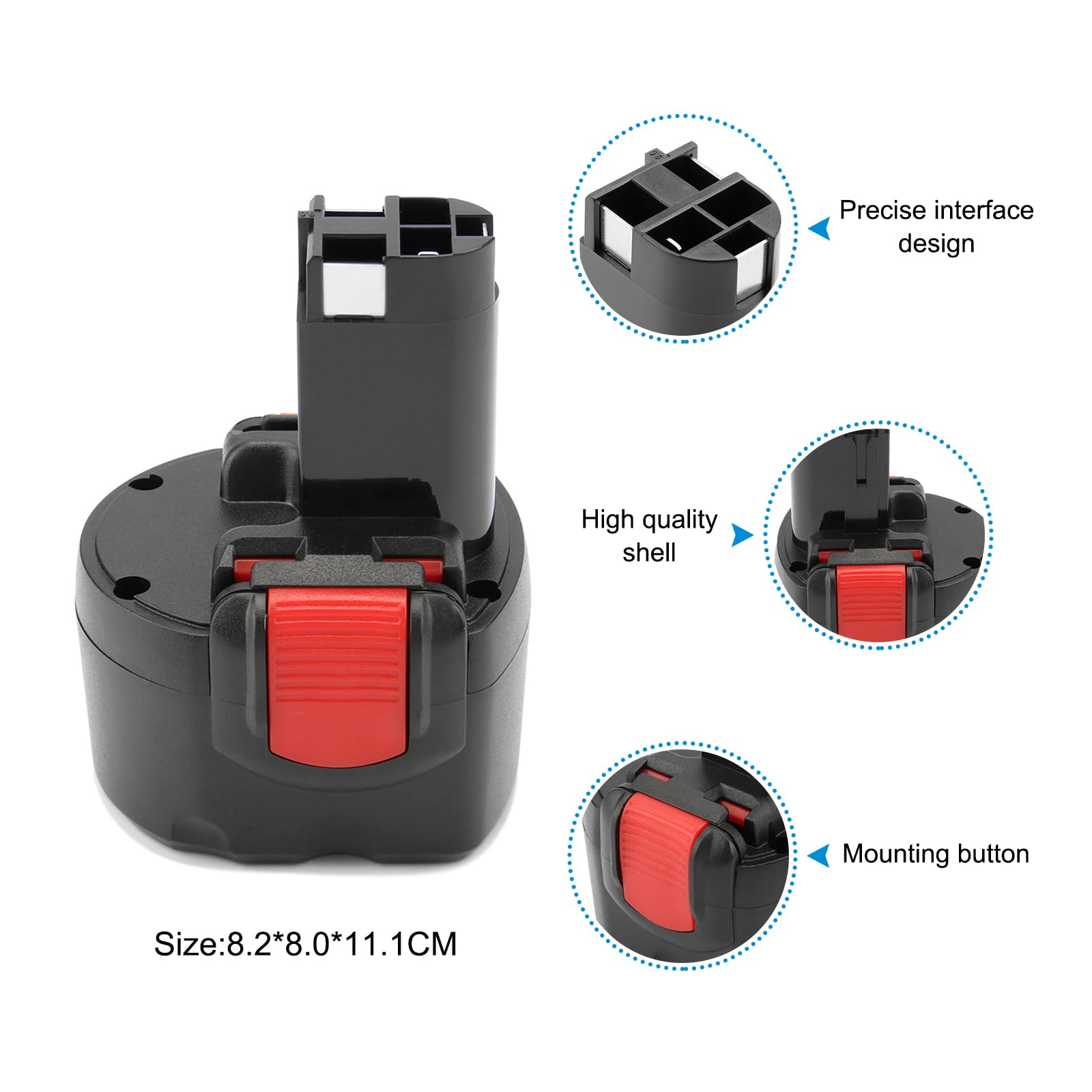 9.6V 4500mAh NI-MH Batteria per Bosch PSR960 BAT048 BAT100 BAT119 BH984 BPT1041 2607335272 2607335461 2607335260 GSR 9.6 PSR 9.6 VE-2 GDR 9.6 V 23609 32609-RT