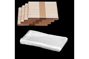 DIY Icey Goodies Set: 200 Popsicle Sticks & 200 Clear Popsicle Wrappers...