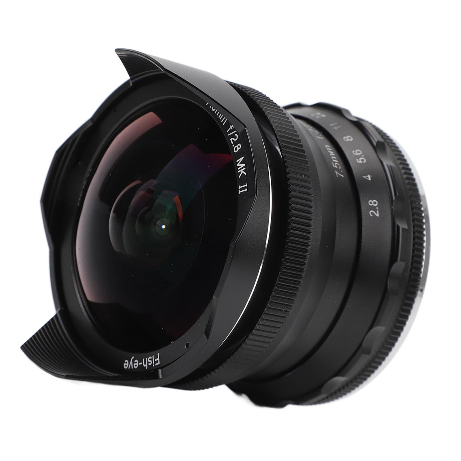 Obiettivo F2.8 Fisheye da 7,5mm, Obiettivo Fisso con Messa a Fuoco Manuale Grandangolare con 10 Lame a Diaframma per Fotocamera Mirrorless E Mount per A7 A7II A7R A7RII A7S A7SII