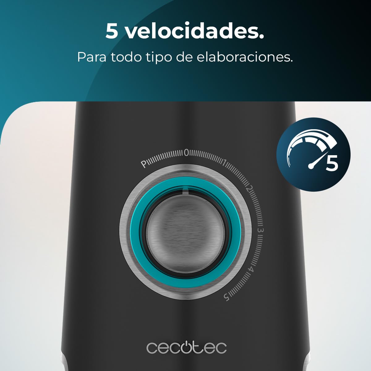 Cecotec Batidora de Vaso Power Black Titanium 2000MAX Mix Go. 2000W Potencia Máxima, Acacados en Acero Inoxidable, Cuchilla con Recubrimiento de Titanio Negro, Capacidad 1,5L — view 6
