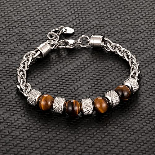 Pulsera de piedra natural Tiger Eye ajustable 8MM miniatura 3