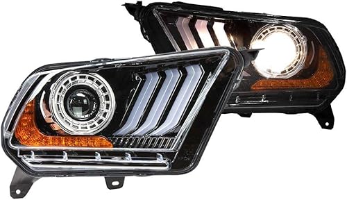 Winjet Serie Renegade compatible con 2010 2011 2012 S197 Ford Mustang S550 estilo LED DRL proyector secuencial rendimiento mercado de accesorios par
