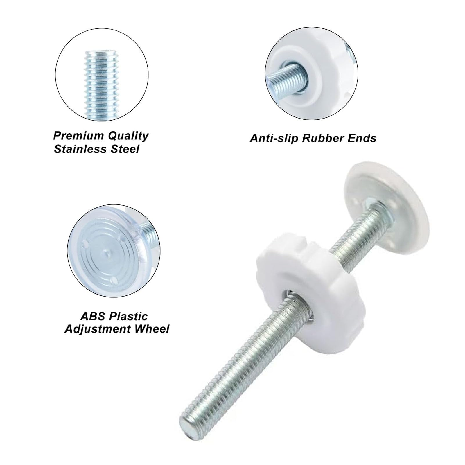 Pressure Mounted Baby Gates Threaded Spindle Rods, Baby Gate Extra Long M10 *10cm Spindle Rods for Baby and Pet Safety Gates (White) - Image 3
