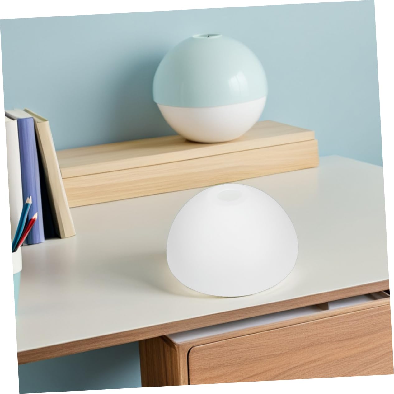 SHINEOFI Pantalla de Lámpara en Forma de Hongo, Plástico Blanco, 2 Piezas | Agujero de 42mm, Tamaño Mediano, para Lámpara de Pie y Techo, Decoración del Hogar y Montaje DIY