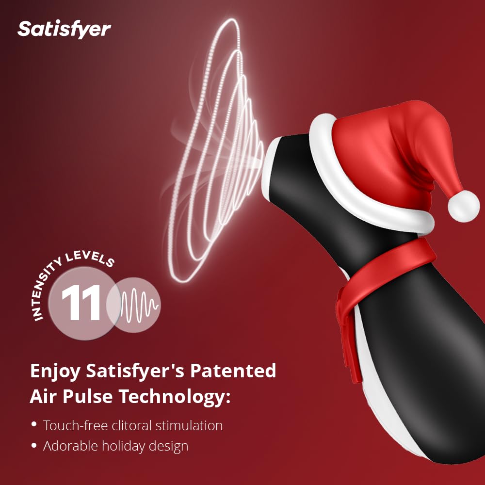Satisfyer Penguin Holiday Edition | Vibromasseur Air Pulse | Doppia stimolazione | Sex Toy Donna impermeabile (IPX7) | Silicone medico e ricaricabile | 12,5 cm Travel Clitoral Sex-Toys
