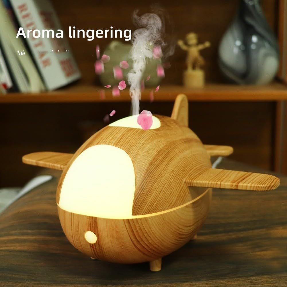 Diffuseur d'arômes d'avion avec télécommande - 300 ml - Diffuseur électrique d'huiles essentielles pour chambre à coucher - Humidificateur silencieux avec 7 lumières LED