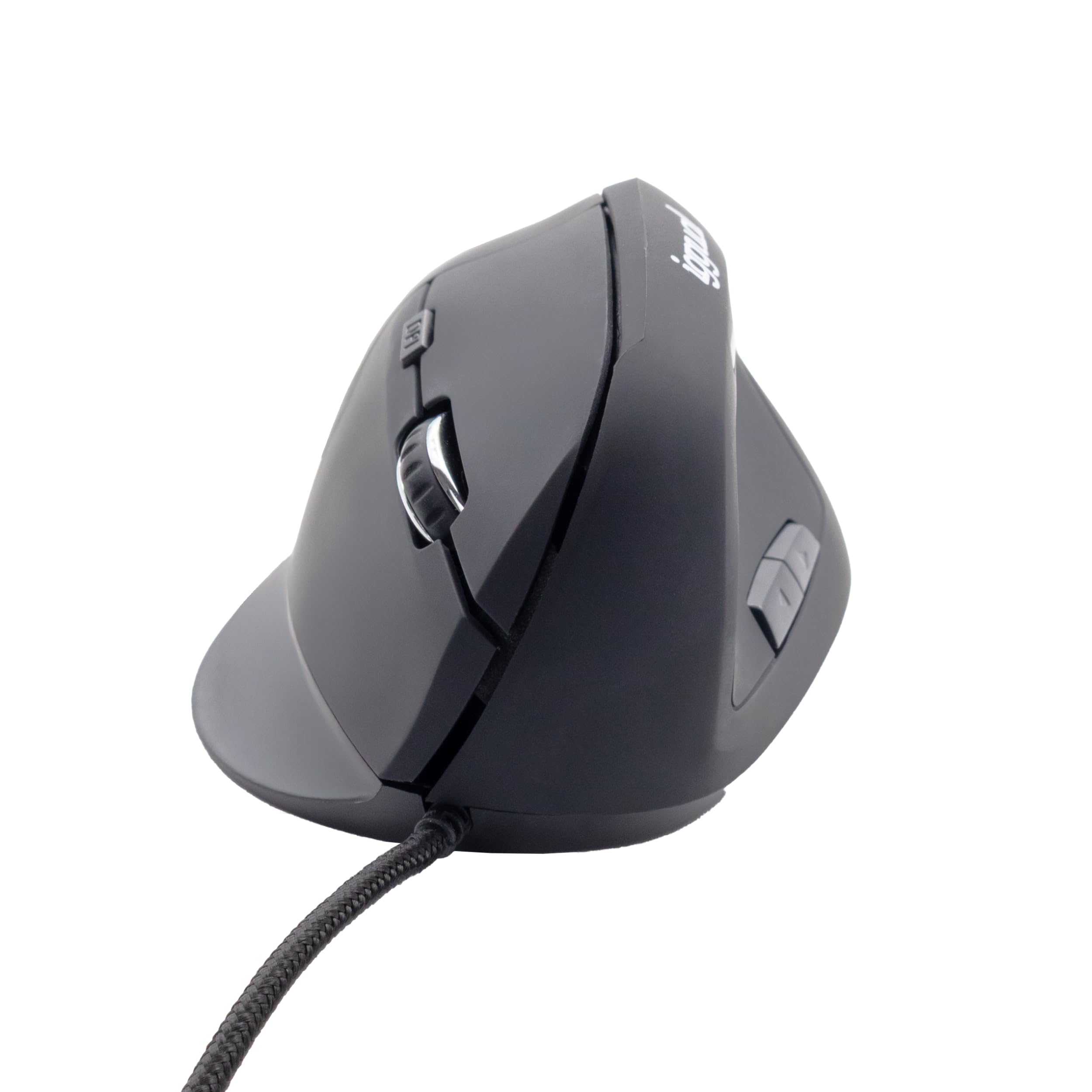 iggual Ratón Vertical Ergonómico Ergo‑V con Cable USB – 800‑2400 dpi Ajustables- 6 Butones- Diseño Anti‑Fatigua- Compatible Windows/​macOS/​Linux- Cable1.5 m