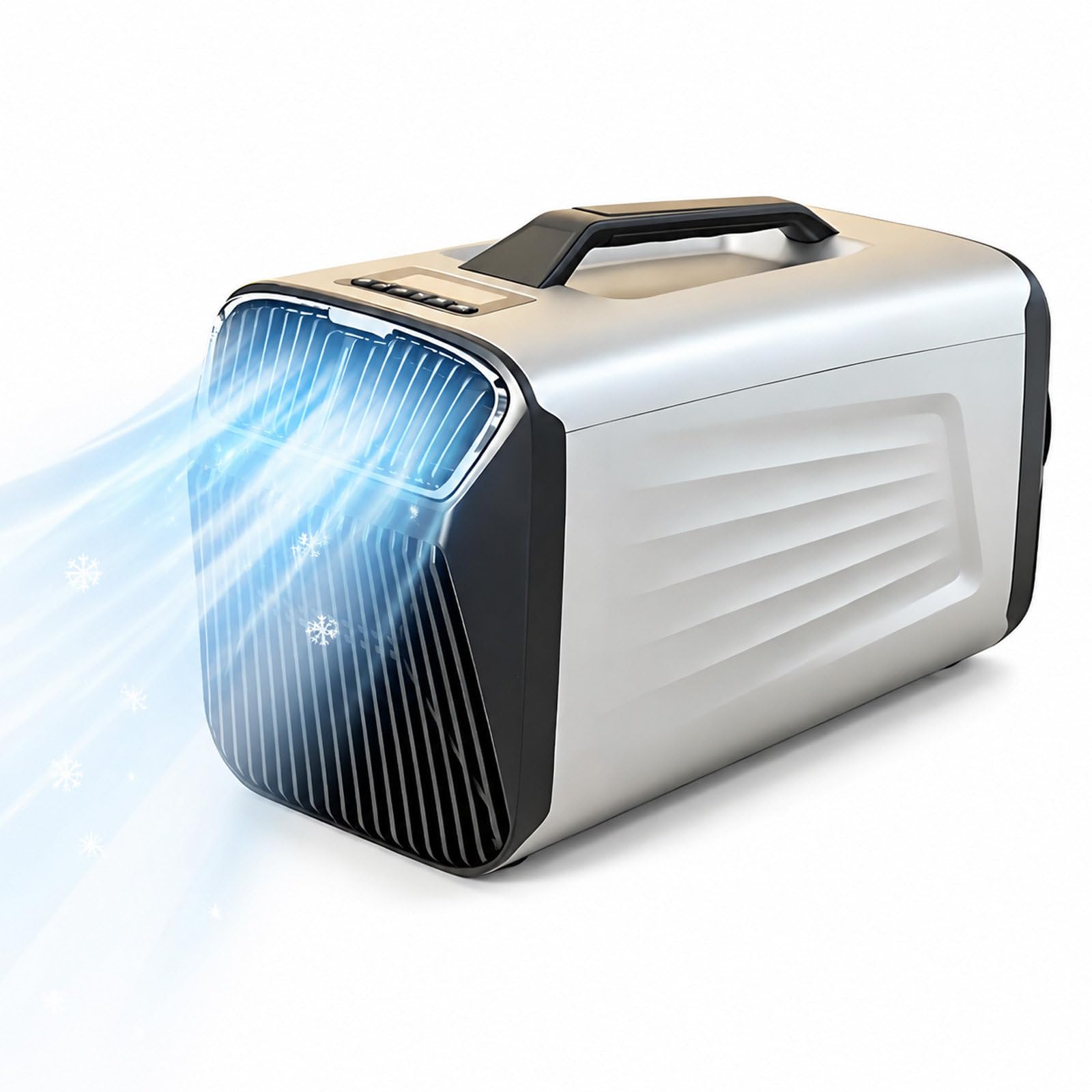 NYANS Portable Air Conditioner for Camping Outdoor and Indoor Use, 5200 BTU Fast Cooling Capacity for Tent AC, Quiet Air conditioning for Small Rooms, Pet House 12V/220V-Silver