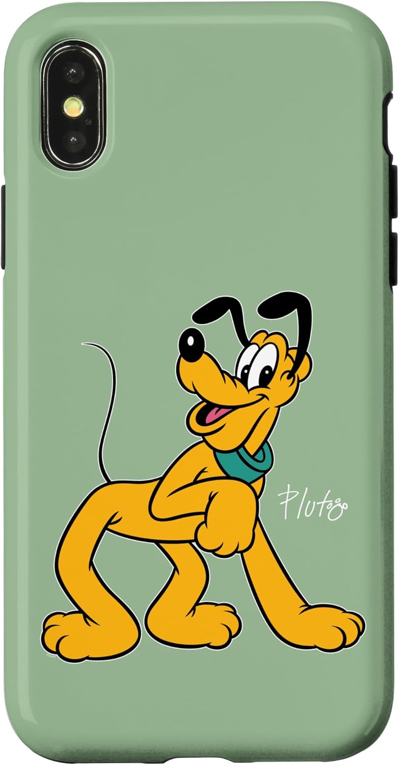 Disney Pluto The Dog Retro Character Pose Trip Matching Case for iPhone 13