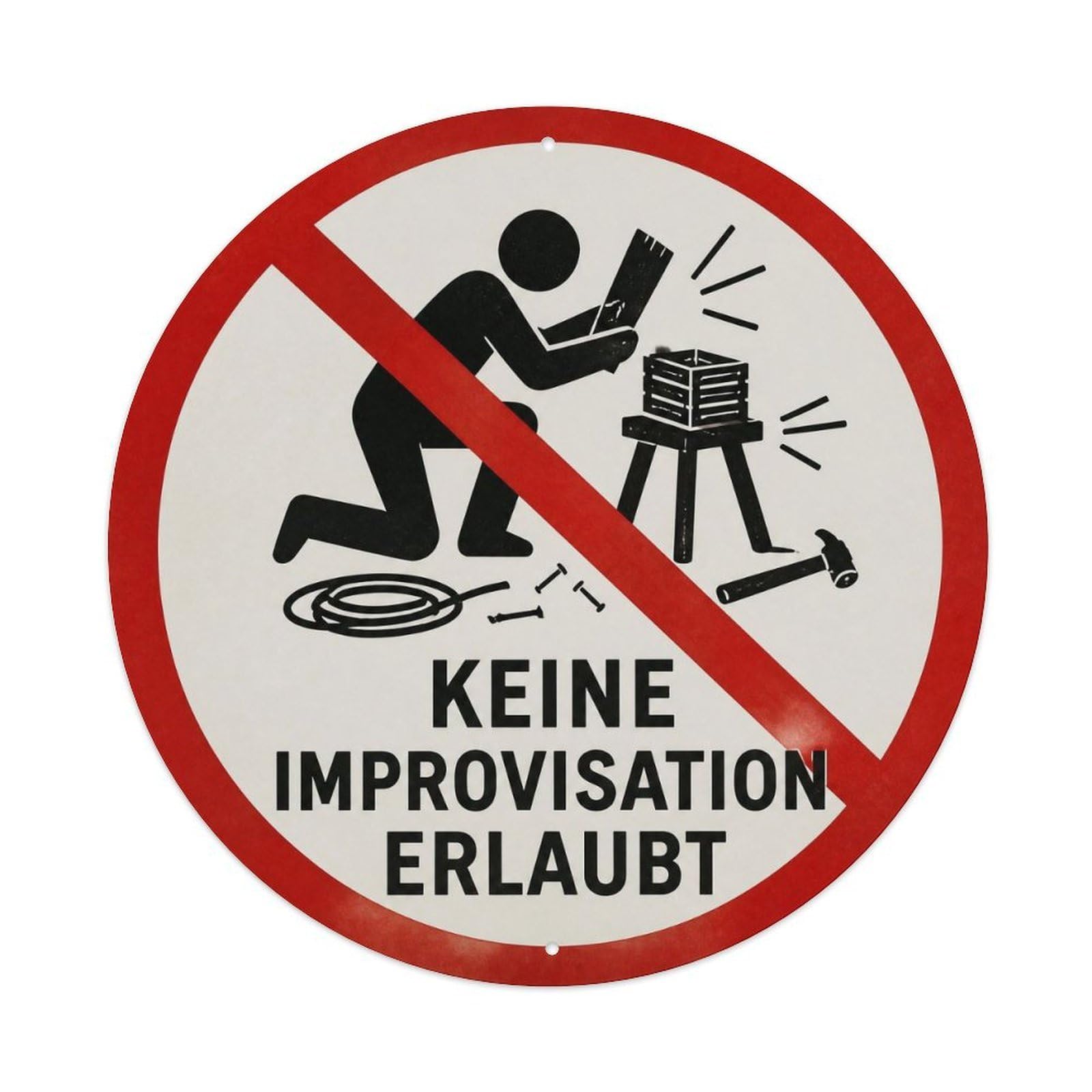 Olyhtr 8X8inch Classic Style Nostalgic Type Improvisation German Satire Typography Metal Tin Sign