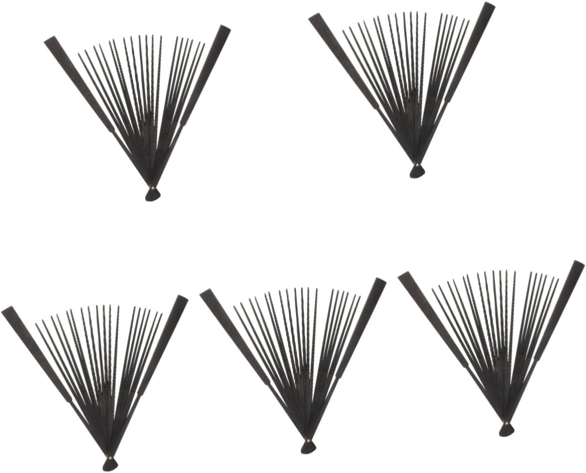 Cabilock 5pcs Folding Fan Frame Black Hand Fan Chinese Decorations DIY Fan Material Craft Fan Frame Manual Fan Dancing Folding Fan Wedding Fan Frame Hand Fan Folding Handheld Fan