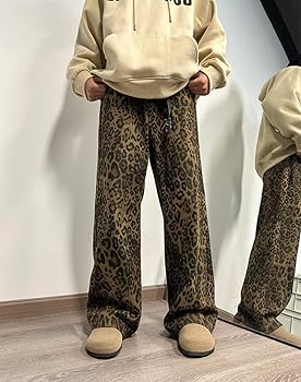 ヒョウ柄 デニムパンツ ワークスタイル レトロ調 61wuKcHlr-L._UY350_.jpg