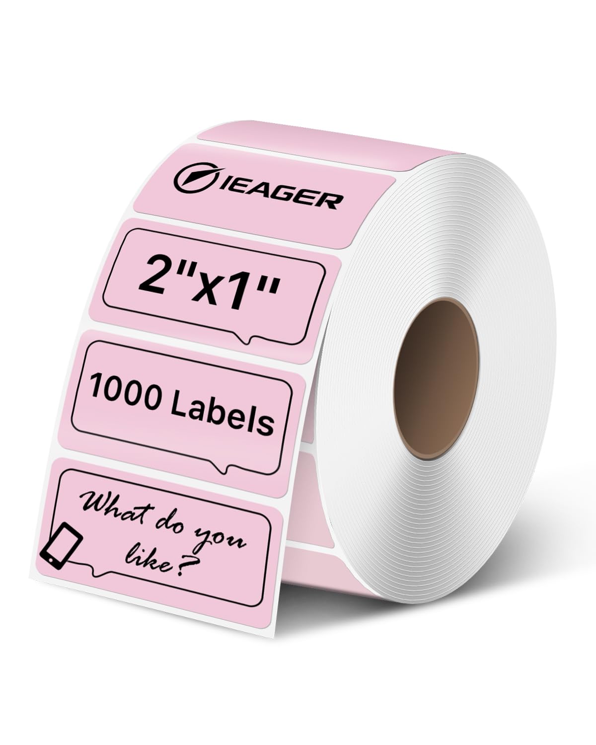 IEager 2-Inch Round Thermal Labels — 500/Roll, Pink, No Ink Needed, Water-Resistant For Business, Gifts & Packaging