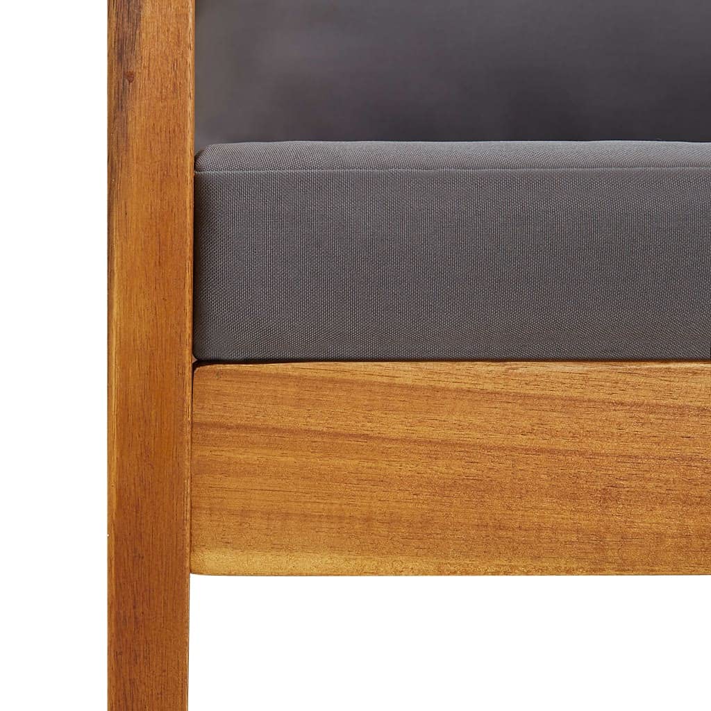 vidaXL 2X Madera Maciza Acacia Sillas de Jardín con Cojines Asiento Mobiliario Muebles Cocina Hogar Comedor Restaurante Exterior con Respaldo